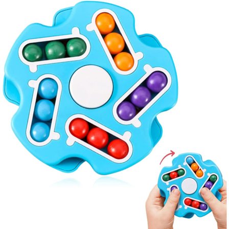 Magisk bønnekube, magisk bønne(blå), spinnende magiske bønner, 3D roterende fingerpuslespill, magisk spinner, magisk kubepuslespill, magiske bønner IQ