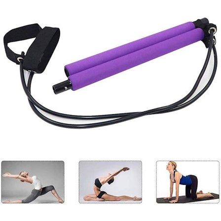 Hjemmefitness Pilates Elastisk Motstandsstang for Mageøvelser, Yoga-Tau, Trekk for Hofter