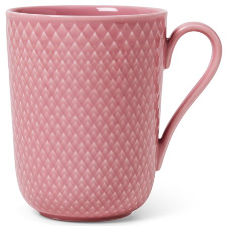 Lyngby porcelæn Rhombe Color muki kahvalla 33 cl, roosa