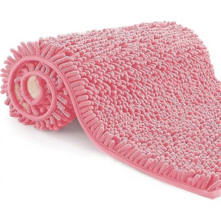 Mikrofiber Badrumsmatta, Badrumsmatta Längd 40 X 60 Cm, Toalettmatta, Mjuk, Halkfri, Rosa