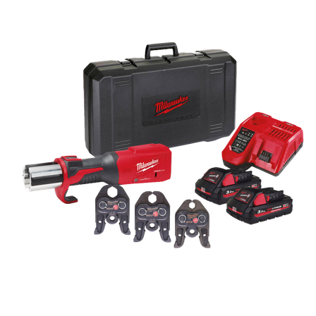 Milwaukee M18 ONEBLHPT-302C M-SET Pressemaskin med M-bakke, batteri og lader, Maskiner