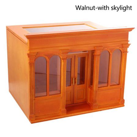 1:12 Dockhus Miniatyr Trähus Med Takfönster Kan Öppna Dörren