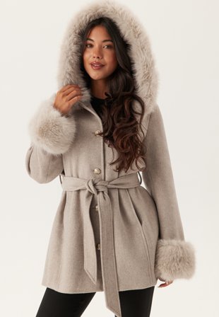 Chiara Forthi Hooded Wool Blend Coat Klær