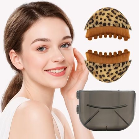 2-pak Lymfedrænage Ansigtsbørste – Halvmåneformet med Dobbelttekstur, Bløde Børster & Skrabeflade til Rengøring, Massage og Ansigtsløft