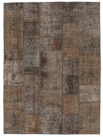 Hand Knotted Persian Patchwork Rug 173X235 Brown/Black