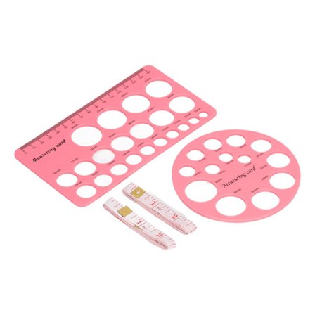 Silikone Brystpumpe Flange Måleværktøj Størrelsesbestemmelse Brystvorte Linealer Sæt Rund Rektangel Pink