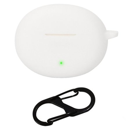 OnePlus Buds Pro 3 Bluetooth-høretelefonetui Blødt silikonecover med anti-tabt spænde - Hvid