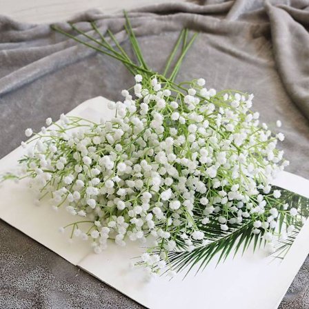 7 kpl Simulaatio Kukka Gypsophila Valkoinen