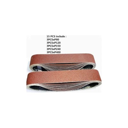 Hiomanauha, 50 x 686 mm, sekoitetut hiomanauhat (3x karkeudet 80/120/150/240/400) nauhahiomakoneelle (15 kpl)