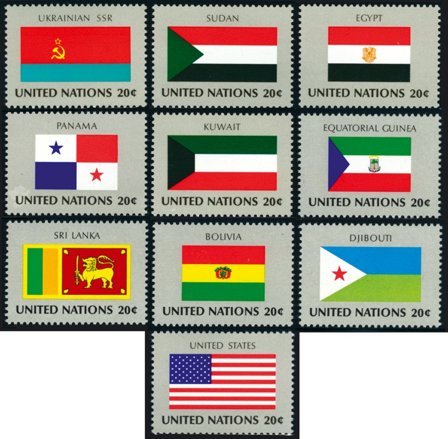 FN flag - 10 frimærker