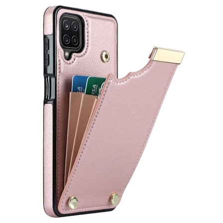 Samsung Galaxy A12 Case with card holder - Rose Gold