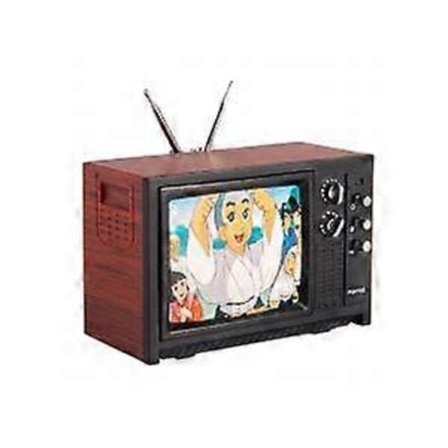 1/12 Skala Miniatyr Vintage TV for Dukkehus – Justerbar Antenne og Funksjonell Bryter