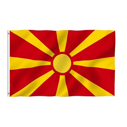 Makedonia flagg 90*150cm hengende Makedonia makedonsk nasjonalflagg innendørs utendørs dekorasjon (FMY)