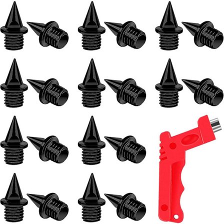 20 stk. 1/4-tommers piggsko i hardt stål for bane og terrengløp med piggnøkkel, erstatningspigger for sprintsko og korte løpesko