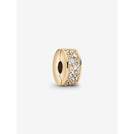 - Klar Pavé Clip Charm - 14k guldplätering