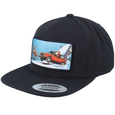 Ho-Ho-Hats - Svart snapback Keps - Santa Claus Car Sleigh Patch Black Snapback @ Hatstore