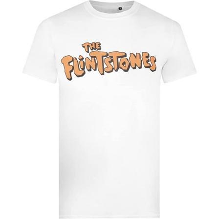 The Flintstones Herr Logotyp T-shirt Xl Vit/orange