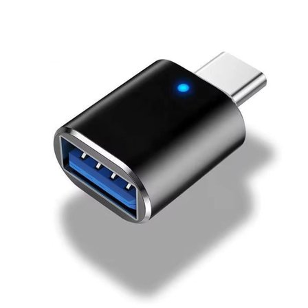USB-C till USB 3.0 Adapter med LED – Hög Hastighet & Kompakt Design - Svart