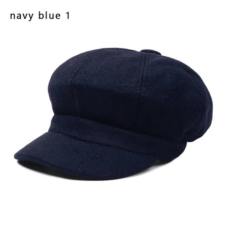 Åttekantet Caps Maler Newsboy Caps Kvinner Beret MARINEBLÅ marineblå 1