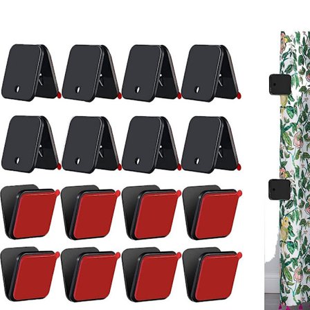 16st Duschdraperiklämma Duschdraperi Viktklämmor SVART