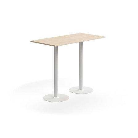 Bar table ALVA, 1400x700x1100 mm, high pressure laminate, white/birch