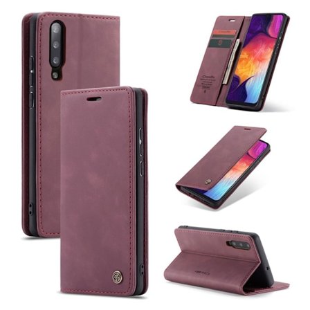 CaseMe Samsung Galaxy A50 Vintage Etui - Rødvin