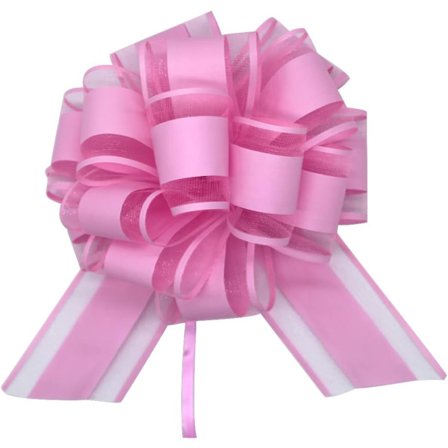 Pink Pull Bows, 20 Stk. Store Gaveindpakningssløjfer til Fest Bryllupsdekorationer og Blomsterarrangementstilbehør