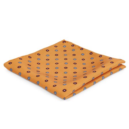 Pochette de costume orange à fleurs pour hommes - Pochettes de costume à motifs