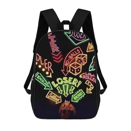 y926 Hazbin Hotel Ryggsäck för Flickor Pojkar Hazbin Hotel Merchandise 17 tum Ryggsäckar Skolmaterial u926