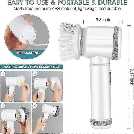 Elektrisk roterende skrubbebørste med 5 udskiftelige børstehoveder til badekar, gulv, W