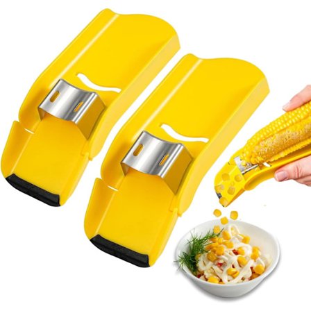 2 STK Majsskralleværktøj, Hurtig Kernel Separator med Kolbeholder - Hurtig Gul Majs Stripper til Ubesværet Skrælning - Perfekt til Grill