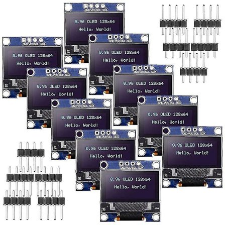 10 kpl Oled-näyttömoduuli Ssd1306-ohjain Arduino Raspberry Pi:lle