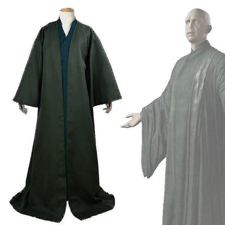 Lord Voldemort Cosplay Kostymesett for Voksne, Halloween Hettegenser & Kappe i 3XL