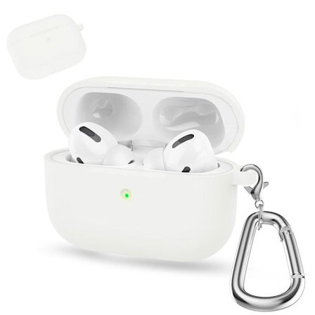 AirPods silikoneetui med karabinhage - Hvid