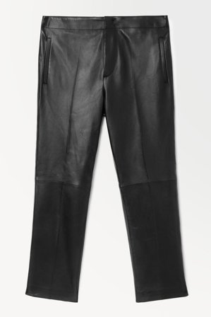 COS Men's The Tailored Leather Trousers in Black