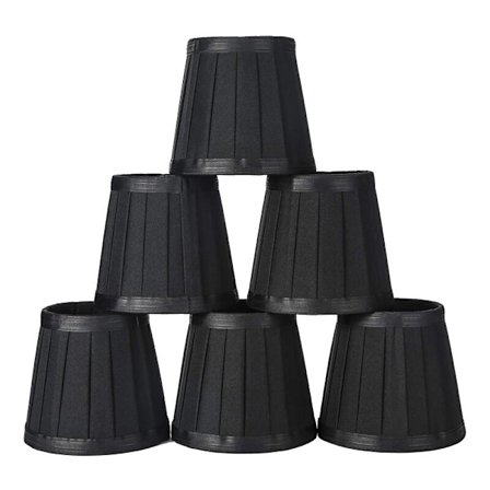 Klipp på lampskärm Ljuskrona Lampskärm för Tak Pendellampa Bordslampa Golvlampa 6 st Svart