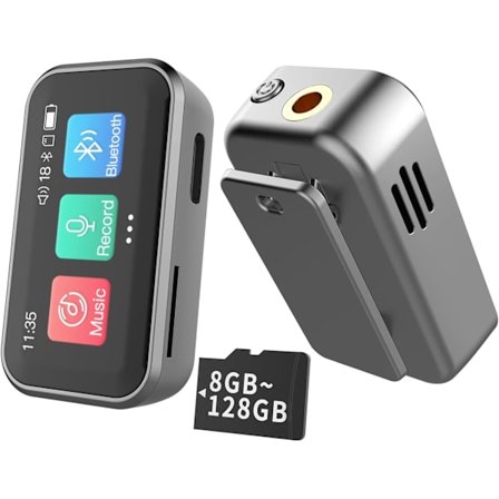 2025 Siste Modell MP3-spiller med Bluetooth, Bærbar Digital Lossless 32G Musikkspiller med Innebygd Høyttaler, 1.47 tommer Full Touch Skjerm, D