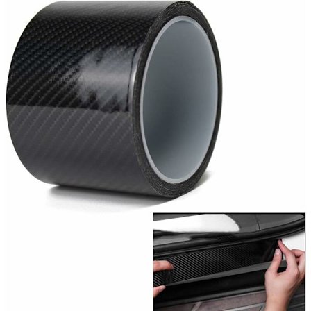 Bil Dørtrin Beskyttelsesstrimler, Kulfiber Beskyttelsesfilm, Anti-Scratch til bildør, kofanger, dør spoiler, beskyttelse til biler, SUV'er (sort, 7 x 