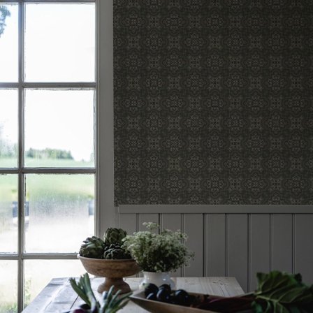 Duro Alnön 517-03 Tapet Gammelsvenska Klassiker 1850-1950 Mörkgrå, Färg & tapeter