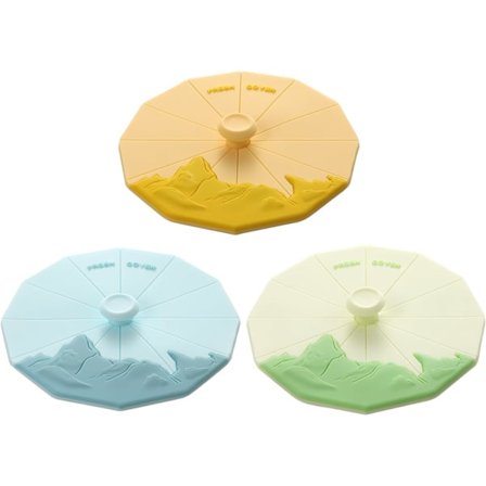 Silikone kop låg (3-pak), flerfarvede silikone låg til krus, kopper, fleksible krus låg, varme kop låg til kaffe og te