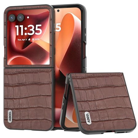 SKALO Motorola Razr 60 Ultra 5G ABEEL Krokodille Læder Cover - Brun