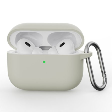 Til AirPods Pro 3 Silikondeksel Integrert Bluetooth-øretelefondeksel med krok - Antikk hvit