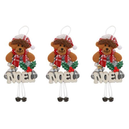 3 st juldekorationer julgranhängande klockor charm (Ch