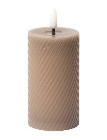 C'est Bon Swirled Led Pillar Candle - Grey - H10CM