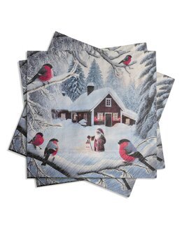 Lautasliinat Joulupukki/punatulkut-Pixie Design