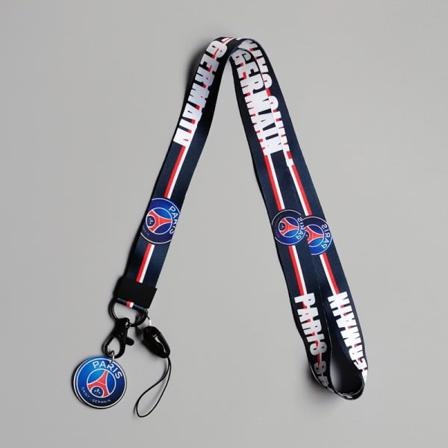 Fotbollsstjärna lag mobiltelefon lanyard anti-förlorad nyckelring arbetskort avtagbar sladd fläkt present 6