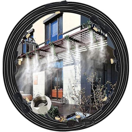 Spray Mist Kjølesystem for vanning, Spray Mist for uteplass, Vann Mist System vanning, Vann Mist Kjøling med Mist Dysene og hageslange, Spray