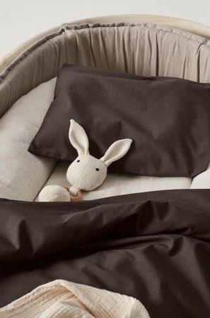 Jotex - Percale Baby Sengesett Vogn/vugge - Økologisk Sjokolade - ZACK - Kjøp Sengesett til barn hos Jotex