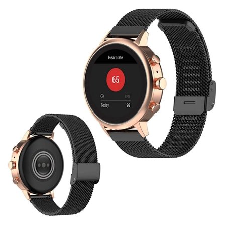 Garmin Vivoactive 4S tyylikäs ruostumattomasta teräksestä valmistettu ranneke - Musta