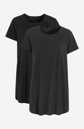 Cellbes of Sweden - Tunika i økologisk bomuld Alex 2-pack i sort + sort til damer i størrelse 46/48